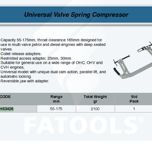 FATOOLS HS3426 Valve Spring Compressor Cap 55-175mm Treker Klep Mobil