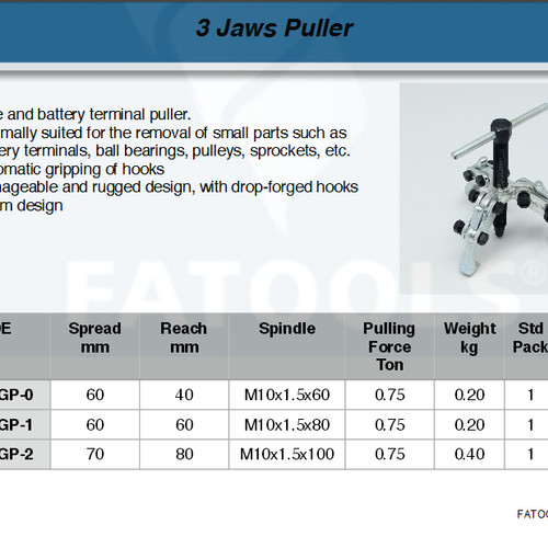 FATOOLS 3JGP300 - 3 JAW PULLER SIZE 12"