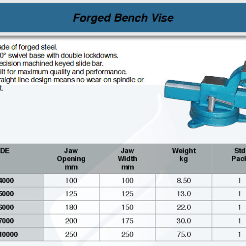 FATOOLS VF7000 - FORGED BENCH VISE WIDTH 7" OPEN 7"