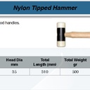 FATOOLS HMN35 - NYLON TIPPED HAMMER 35MM
