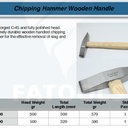 FATOOLS HCP500 - CHIPPING HAMMER WOOD HDL GR 500