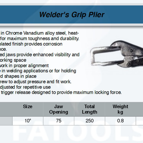 FATOOLS PLP-9R - WELDERS GRIP PLIER SIZE 10"