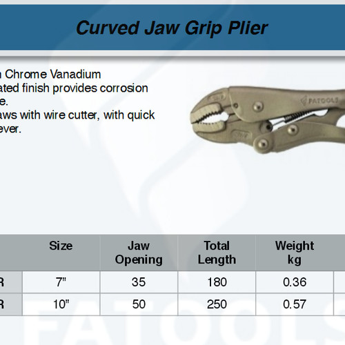 FATOOLS PLP07-WR - CURVED JAW GRIP PLIER SIZE 7"