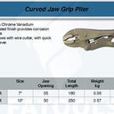 FATOOLS PLP07-WR - CURVED JAW GRIP PLIER SIZE 7"