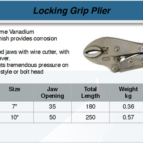 FATOOLS PLP07-CR - LOCKING GRIP PLIER SIZE 7"