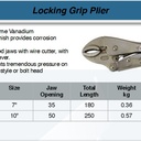 FATOOLS PLP07-CR - LOCKING GRIP PLIER SIZE 7"
