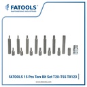 FATOOLS FT-TX123 - TORX BIT SET T20-T55 ISI 15PCS