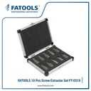 FATOOLS ES10 10 Pcs Screw Extractor Set Pembuka Baut Skrup Bor Balik