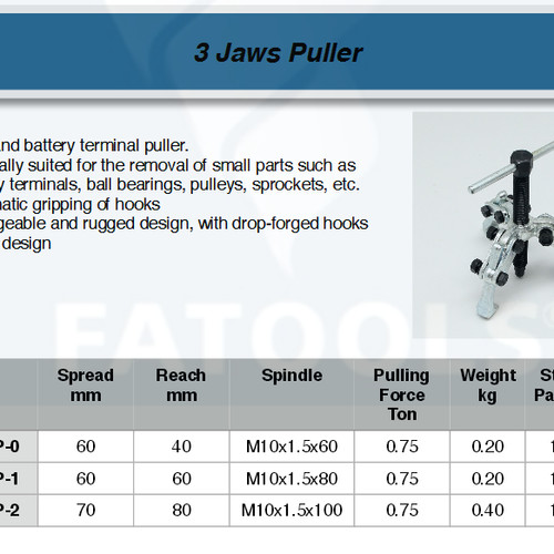 FATOOLS M3JGP-2 - MINI 3 JAW PULLER SIZE #2