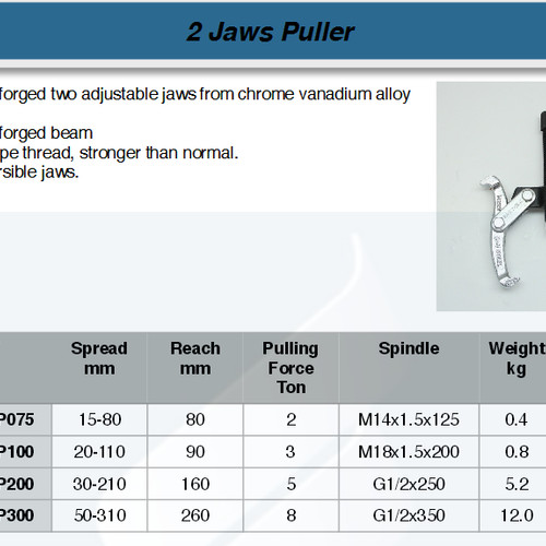 FATOOLS B2JGP075 - REVERSIBLE 2 JAW PULLER SIZE 3"