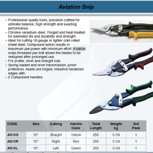 FATOOLS AS10L AVIATION SNIP LEFT TANG GUNTING SENG BAJA RINGAN