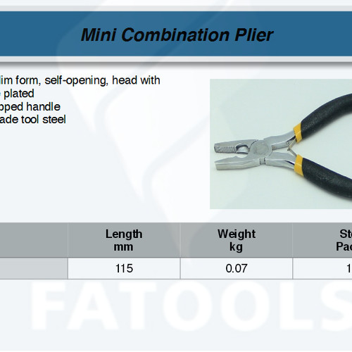 FATOOLS PL45-C Mini Combination Plier 4.5" Tang Kombinasi Kecil Spring