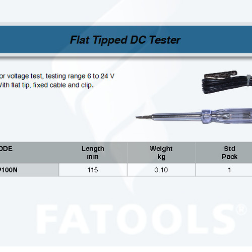 FATOOLS TP100N - FLAT TIPPED DC TESTPEN LG 115MM