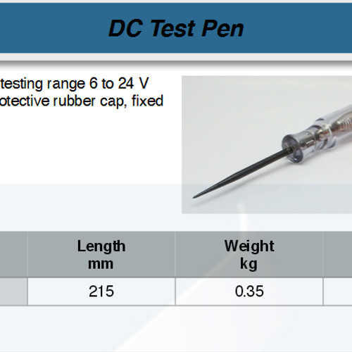 FATOOLS TP200 Round Tipped DC Testpen 6V 24V Obeng Listrik