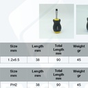 FATOOLS SSFT038 - S2 FLAT STUBBY SCREWDRIVER TIP 1.2X6.5X38