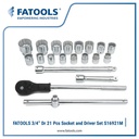 FATOOLS S16921M - 3/4" SOCKET SET 12PT