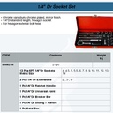 FATOOLS S06922M - 1/4"DR SOCKET SET 4~14MM