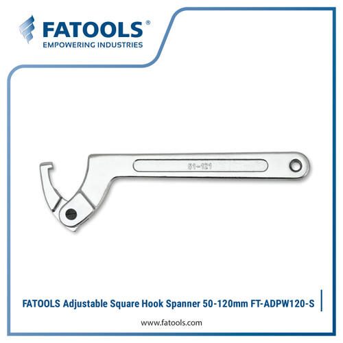 FATOOLS ADPW120-S Adjustable Hook Spanner 50-120mm Square Wrench
