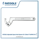 FATOOLS ADPW120-S Adjustable Hook Spanner 50-120mm Square Wrench