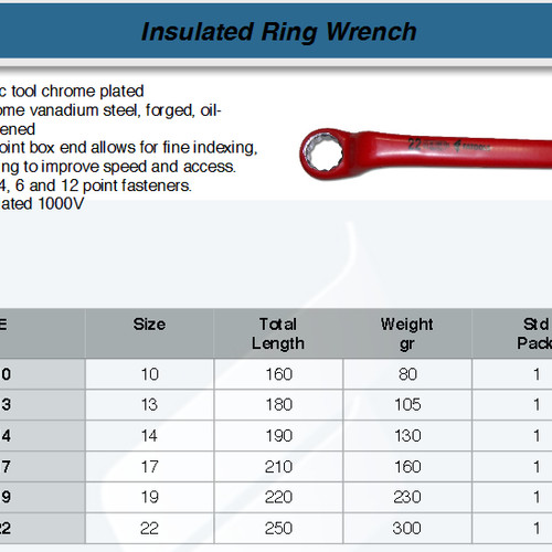 FATOOLS RWI19 - 1000V RING WRENCH SIZE 19