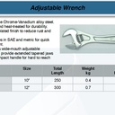 FATOOLS AW12HD - ADJUSTABLE WRENCH SIZE 12"