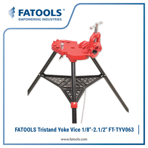 FATOOLS TYV063 Tristand Yoke Vise 1/4" - 2.1/2" 6mm 60mm Penjepit Pipa Model Ridgid 40130 40A