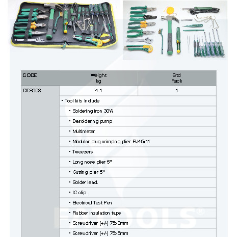 FATOOLS DTS608 - NETWORK TOOL SET ISI 25PCS