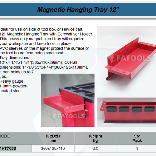 FATOOLS MHT7058 - MAGNETIC HANGING TRAY 12"
