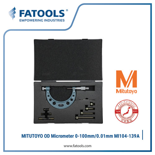 MITUTOYO 104-139A Outside Diameter OD Micrometer 0-100mm/0.01