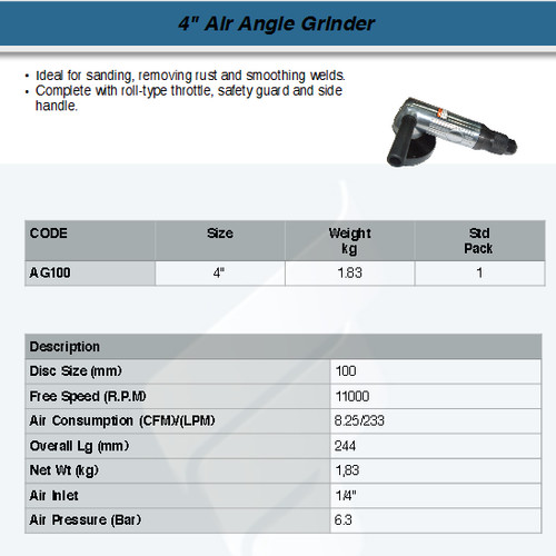 FATOOLS Gerinda Angin 100mm 4" Pneumatic Air Angle Grinder NP-AG100