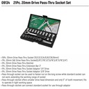 Kunci Socket Sock Set 09134 21Pc. 20MM Dr. Pass-thru Ratcheting Set Sata Tools