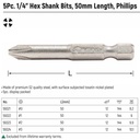 Mata Obeng Plus 5 Pc PH 1 x 50 mm 59322 1/4" Hex Shank Bits Sata Tools