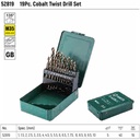 Mata Bor Tap Mesin 52819 - 19Pc. Hss Cobalt Drill Set Sata Tools