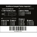 Obeng Bits Set Inch Wera 05057483001 Kraftform Kompakt Turbo Imperial 1, 19 pieces