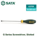 Obeng Minus 63709 G Series Screwdriver, Slotted 3x100MM Sata Tools
