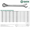 Kunci Ring Pas Bolak Balik 22 mm 46614 Rvsbl Ratchet Wrench Sata Tools