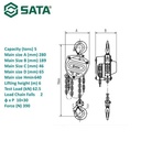 Katrol 5 Ton 6 M 97868 Heavy Duty Chain Block 5 Tonne 6 Meter Sata