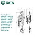 Katrol 2 Ton 6 M 97864 Heavy Duty Chain Block 2 Tonne 6 Meter Sata