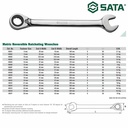 Kunci Ring Pas Bolak Balik 22 mm 46614 Rvsbl Ratchet Wrench Sata Tools