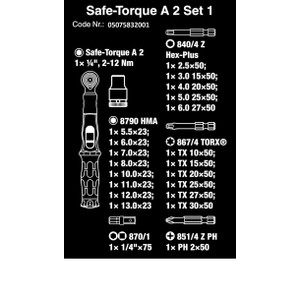 Torsi-Safe Metric Set Wera 05075832001 Safe-Torque 1/4" Hexagonal 2-12 Nm