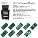Tool Kit Set 147 Pcs 7 Drawer Tool Trolley Set 09928SB-BL Sata Tools