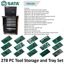 Tool Kit Set 278 Pcs 09918S-BL 7 Drawer Tool Trolley Tray Set Sata Tools