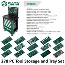 Tool Kit Set 278 Pcs 09918S-GR 7 Drawer Tool Trolley Tray Set Sata Tools