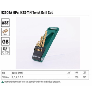 Mata Bor 52906A 6 Pc. HSS-TiN Twist Drill Set Sata Tools