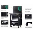 Trolley 7 Laci (Hitam) + Plat u/Tools SATA A95107-BL 7-Drawer Tool Cart Black