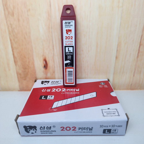 Isi cutter besar 18 mm L202 SINSEUNG Cutter Blade 18mm (10 pcs per tube)