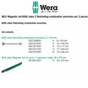 Kunci Pas Ring Ratchet Set Wera 05020015001 And Magnetic Rail, 5 Pcs