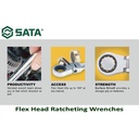 Kunci Ring Pas 14mm Flex Head Ratcheting Wrenches 46405 Sata Tools