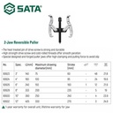 Treker 2 Kaki 90628 2 Jaw Gear Puller 8" Sata Tools