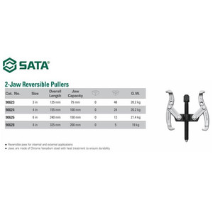 Treker 2 Kaki 90624 2 Jaw Gear Puller 4" Sata Tools